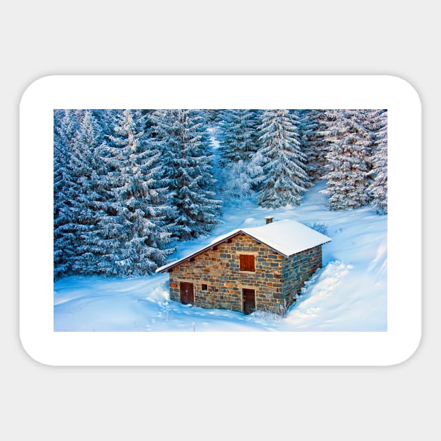 Courchevel La Tania 3 Valleys French Alps France Sticker by Andy Evans Photos